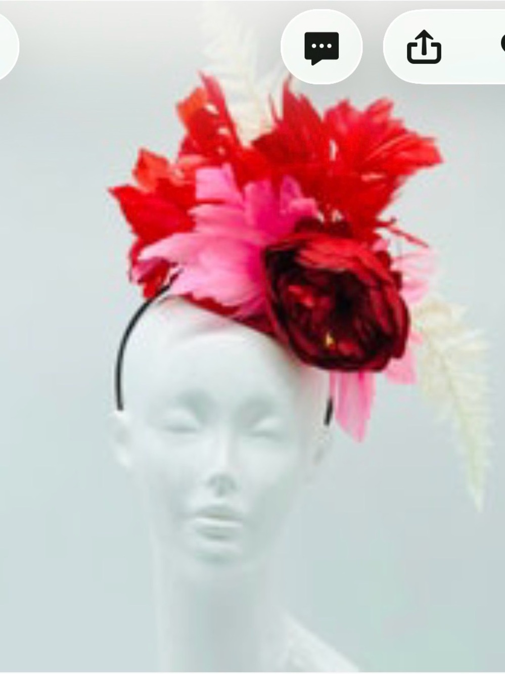 Pink & Red Floral Fascinator Headband